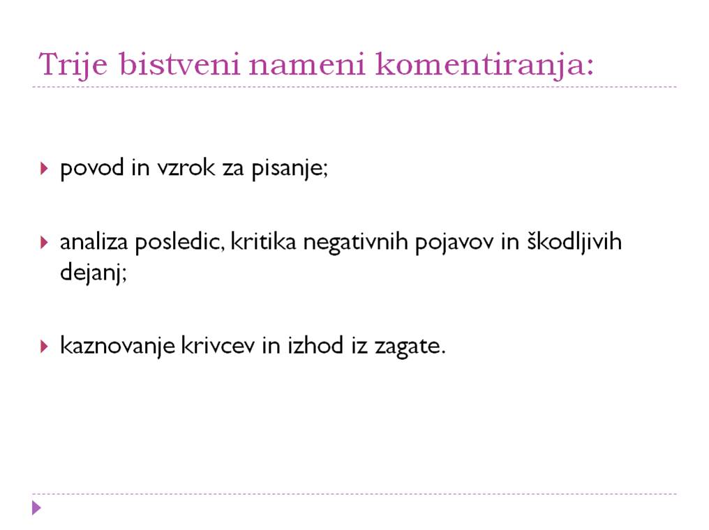 Nameni komentiranja