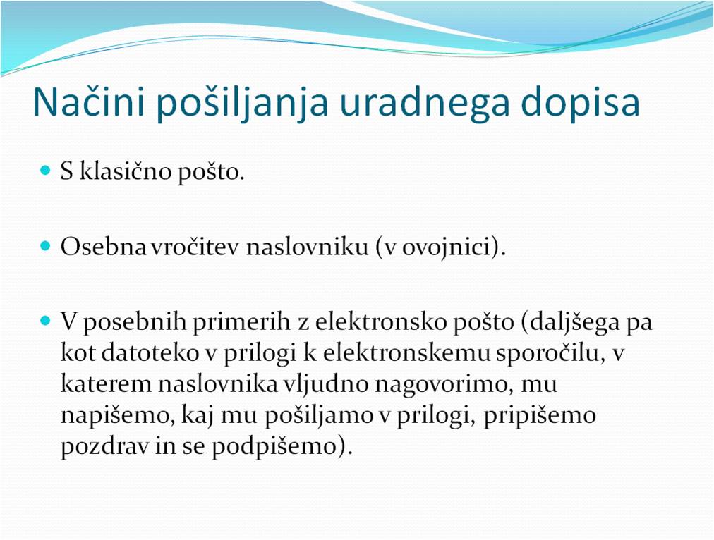 Posiljanje dopisa1